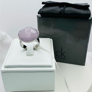 Calvin Klein Lilac Continuity Ring Size 7 NWT w/Box and CK pouch